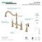Kingston Brass KS1276PXBS Heritage Bridge Kitchen Faucet W/ Brass Sprayer, Nickel KS1276PXBS - alternate 5